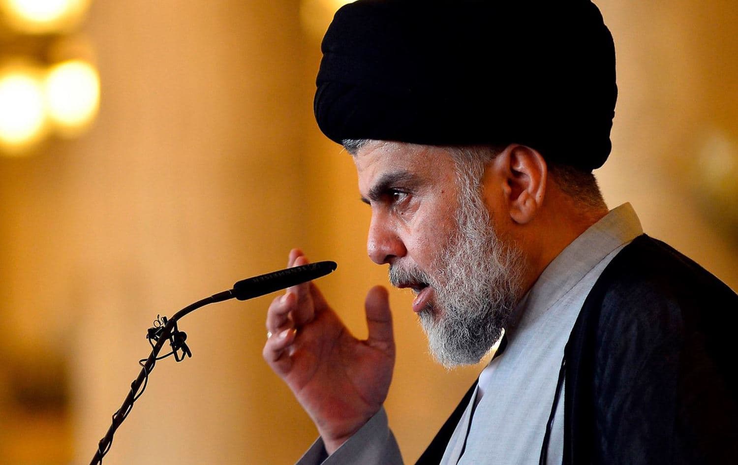 Caption: Muqtada al-Sadr’s file photo. Credit: Haidar Hamdani/AFP