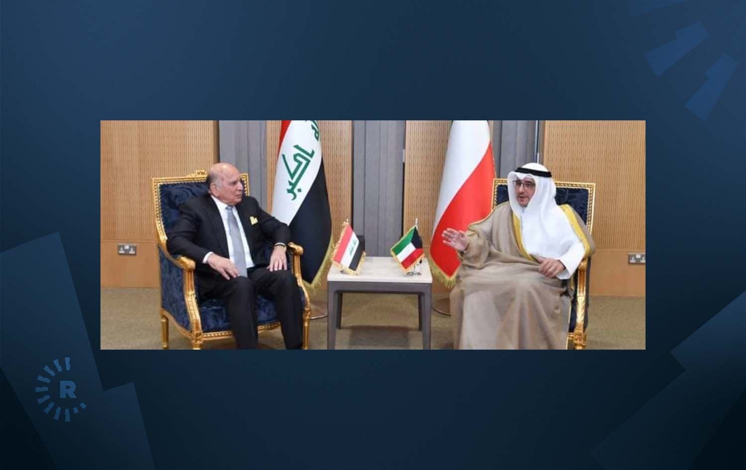 Iraqi Foreign Minister Fuad Hussein and his Kuwaiti counterpart Ahmed Nasser al-Mohammed al-Sabah in Riyadh in September, 2021. Photo: Iraqi ministry of foreign affairs