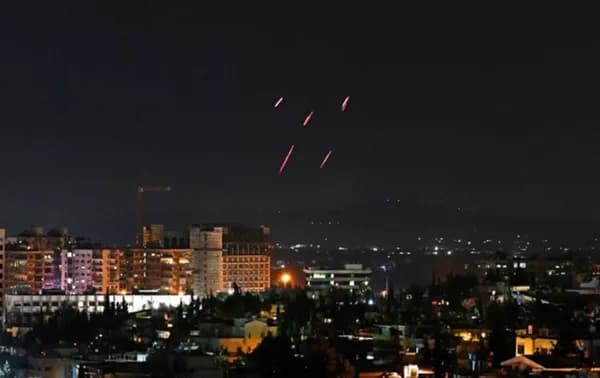 Syrian air defenses respond to Israeli missiles targeting south of the capital Damascus in an earlier strike on July 20, 2020. Photo: AFP