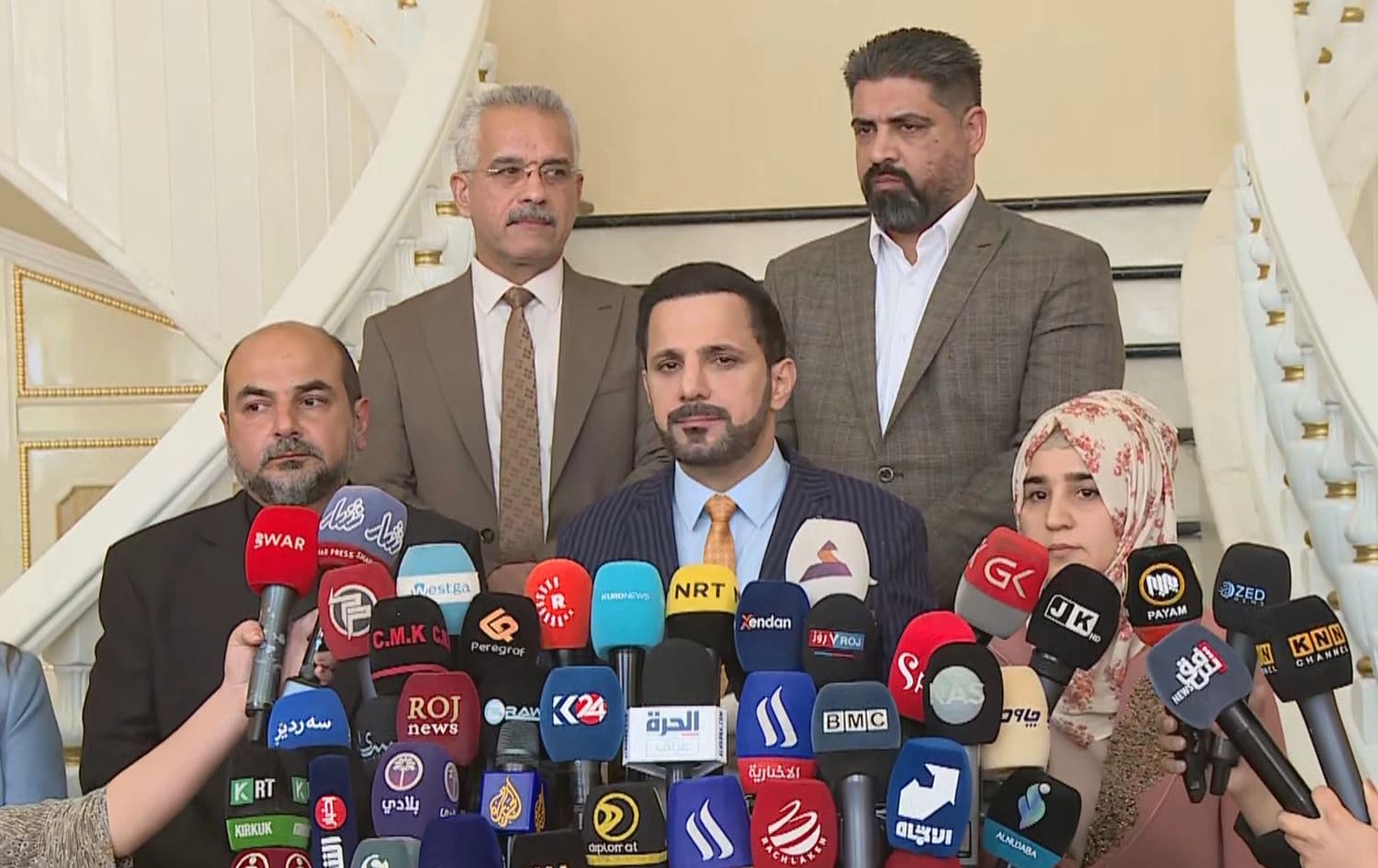 The For the People Alliance in a press conference in Baghdad on May 9, 2022. Photo: Rudaw
