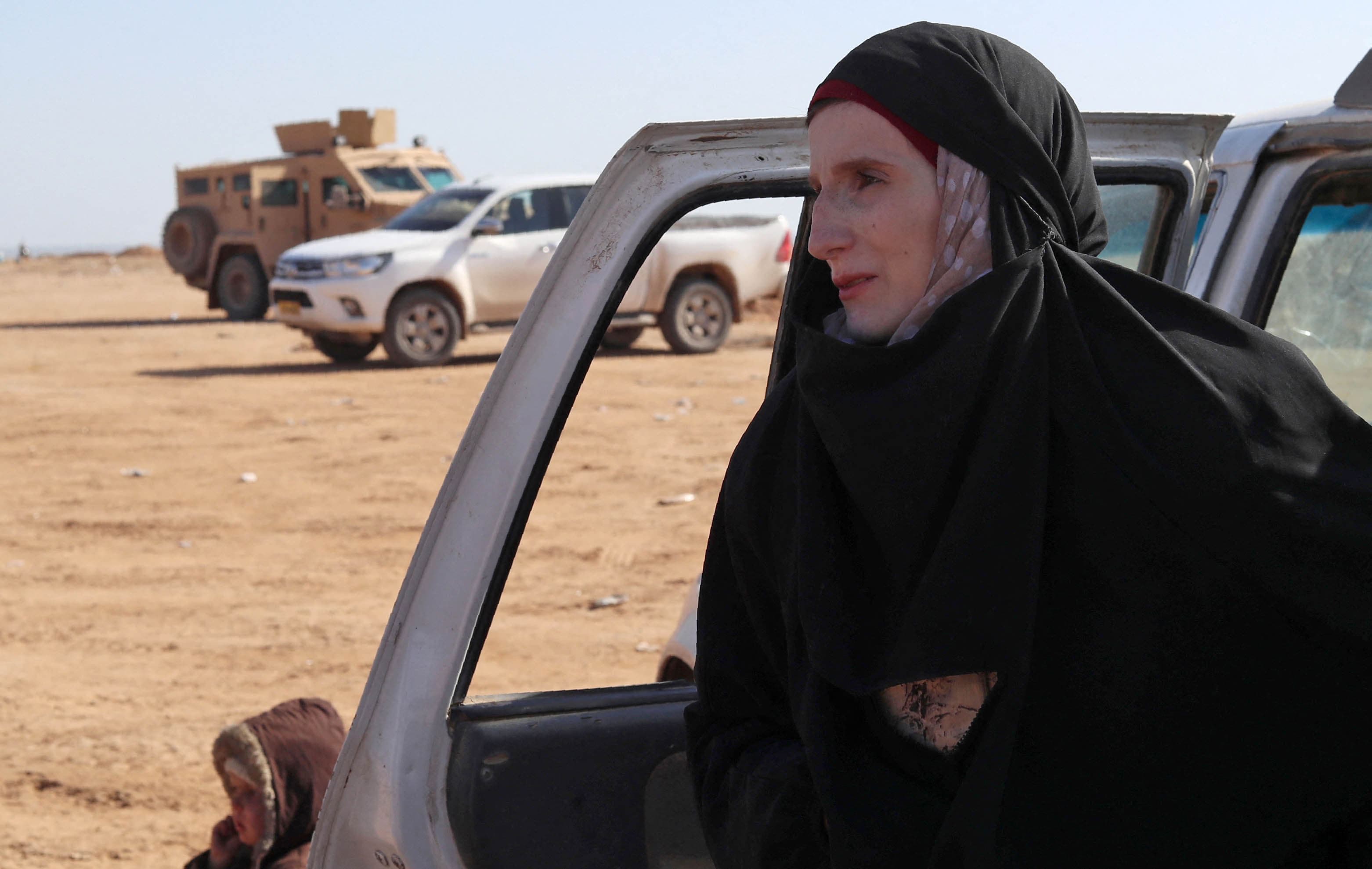 Leonora Messing, a 19-year-old German, awaits to be screened and registered by the SDF in Deir ez-Zor, Syria, on January 31, 2019. Photo: Delil Souleiman/AFP