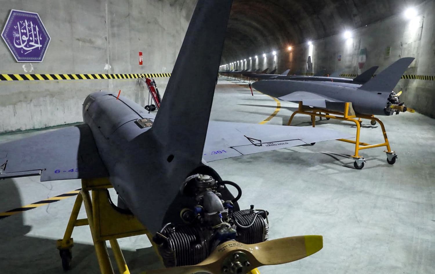 Handout picture provided by the Iranian Army on May 28, 2022, shows an underground drone base, in an unknown location in Iran. Photo: Iranian Army office / AFP