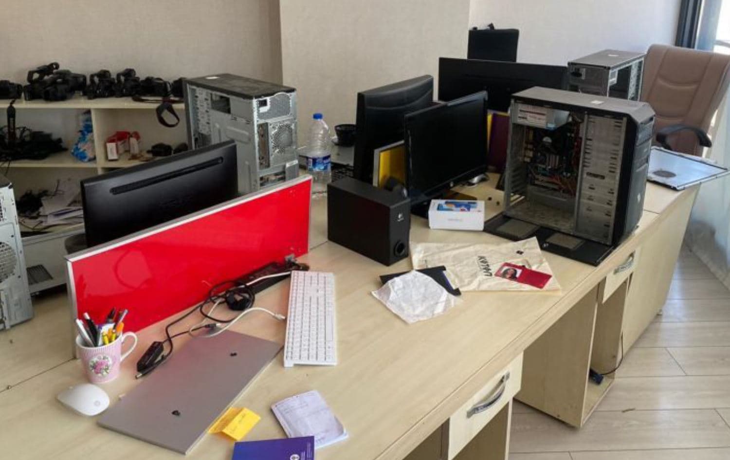 Diyarbakir office of Jin News after being raided by police on June 8, 2022. Photo: handout/Jin News