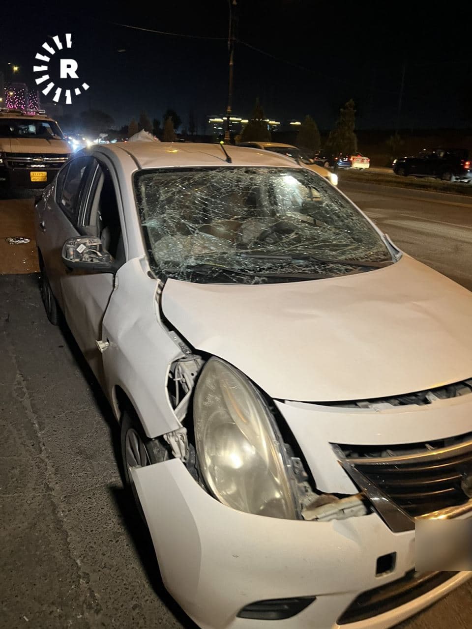 The impact of the drone strike targeting Erbil on June 8, 2022. Photo: submitted