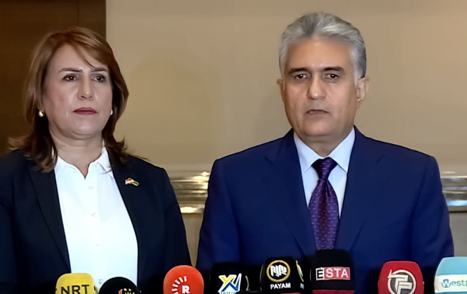 Kurdistan Region Minister of Interior Reber Ahmed speaking during a press conference in Erbil on June 19, 2022. Photo: Rudaw