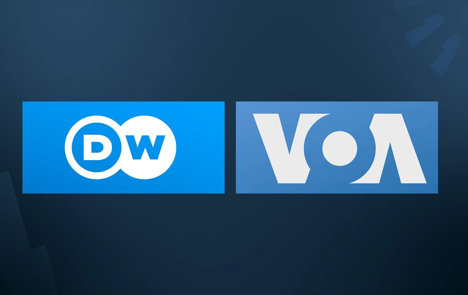 Deutsche Well and Voice of America logos. Graphic: Rudaw