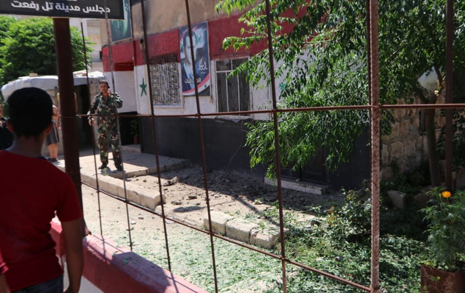 A suspected Turkish drone targeted a base of the Syrian army in Tal Rifaat, northwestern Syria, on July 3, 2022. Photo: Rojava Information Center (RIC)