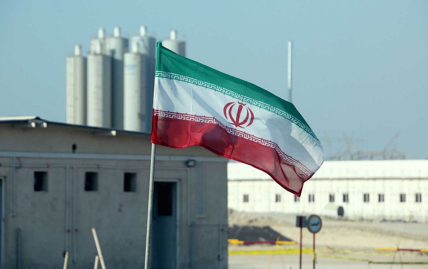 An Iranian flag at Iran's Bushehr nuclear power plant. File photo: AFP