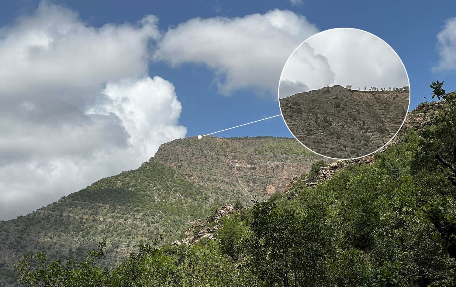 A Turkish base on top of a mountain overlooking Hiror village in Duhok province, on May 16, 2022. Photo: Dilan Sirwan