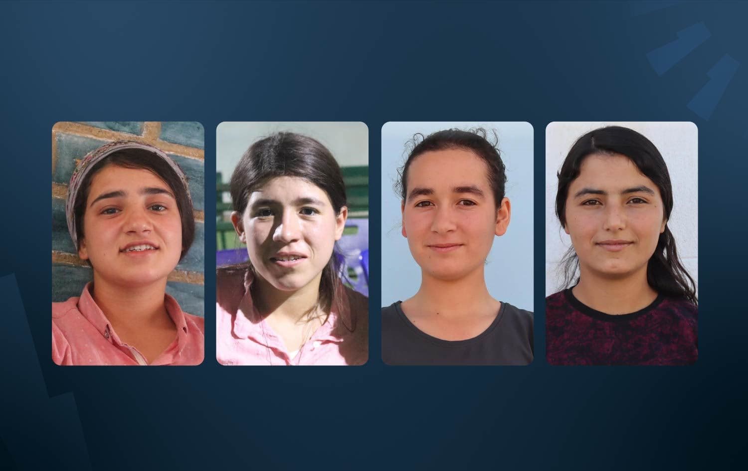 From left to right: Rania Atta, Diana Alo, Dilan Izzedin and Zozan Zedan were killed in a suspected Turkish drone attack in Hasaka, Rojava on August 18, 2022. Photo: SDF