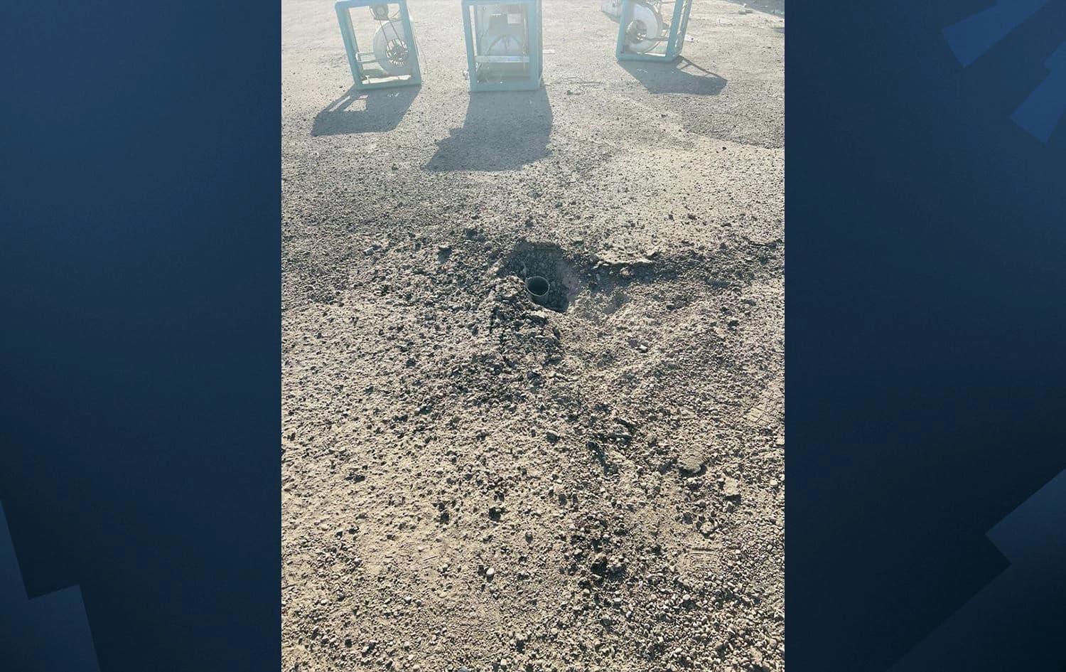 Aftermath of three rockets landing in Baghdad on September 28, 2022. Photo: Iraqi Security Media Cell