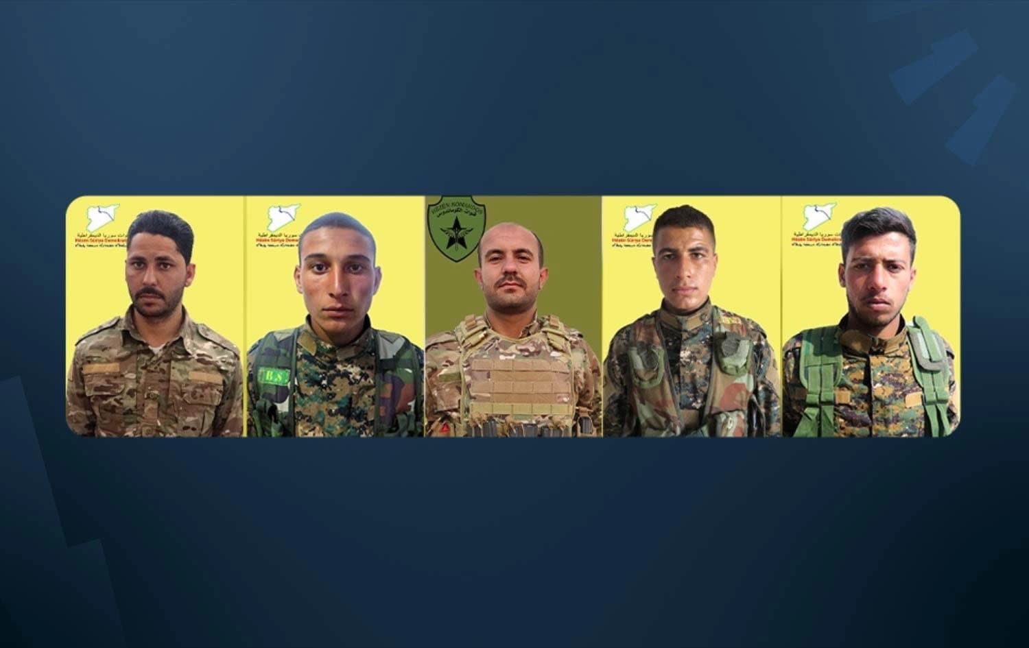 Five SDF fighters who were killed by Turkey between October 9-12, 2022. Photo: SDF