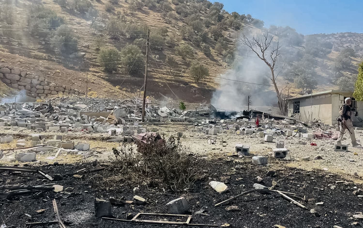 Aftermath of Iranian shelling in Sulaimani province on September 28, 2022. Photo: Rudaw