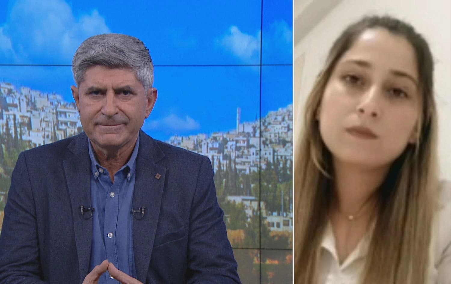 Lonzhin Abdo (right) speaking to Rudaw's Hussein Omar (right) on October 15, 2022. Photo: Rudaw/screenshot