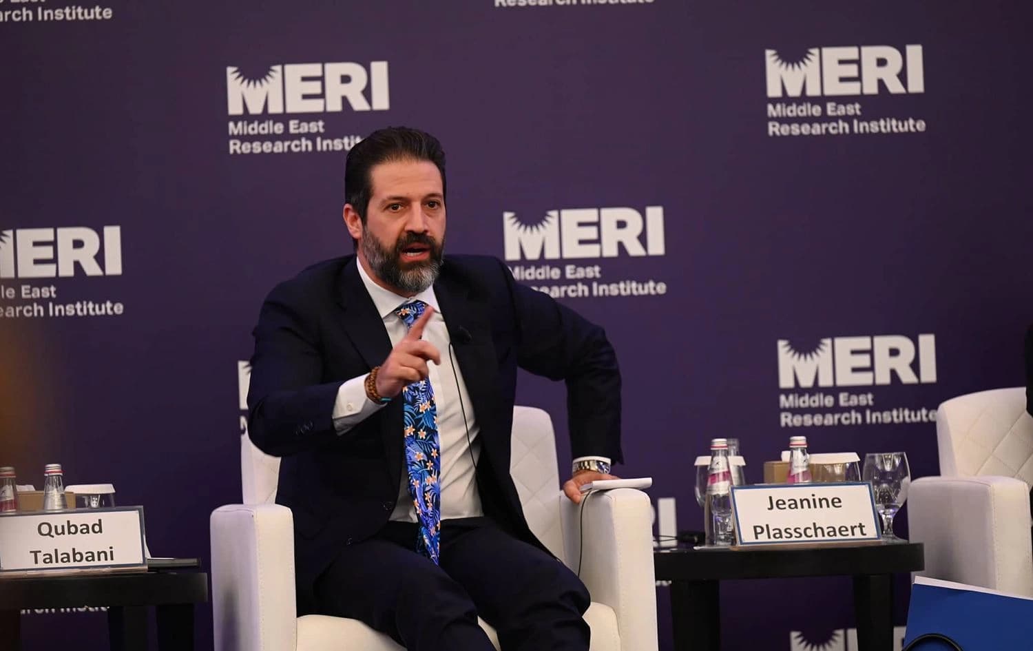 KRG Deputy PM Qubad Talabani speaking at a panel during the 2022 MERI Forum in Erbil on Novemver 1, 2022. Photo: Bilind T. Abdullah/Rudaw