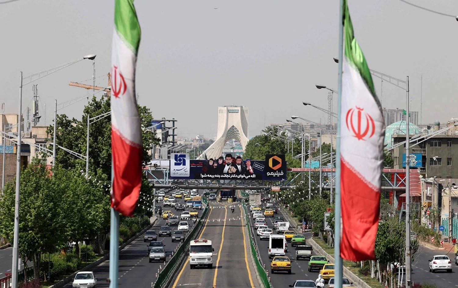 A view shows traffic on Azadi street in Iran’s capital Tehran, April 20, 2021. File photo: AFP