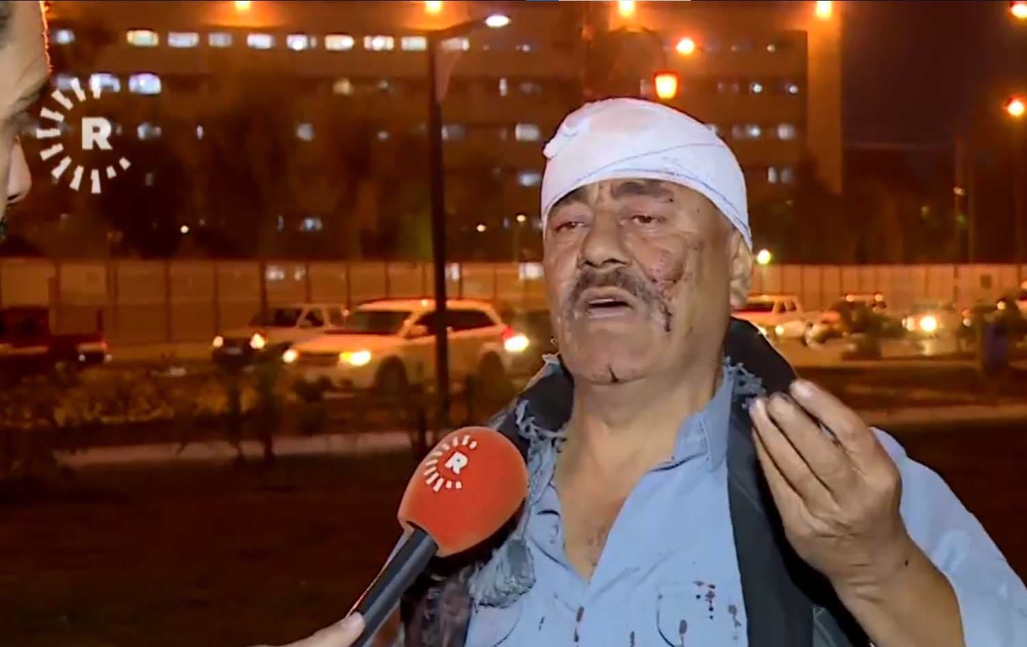 Abdulqadir Mohammed speaking to Rudaw in Kirkuk on December 7, 2022 after being attacked by resettled Arabs. Photo: Rudaw
