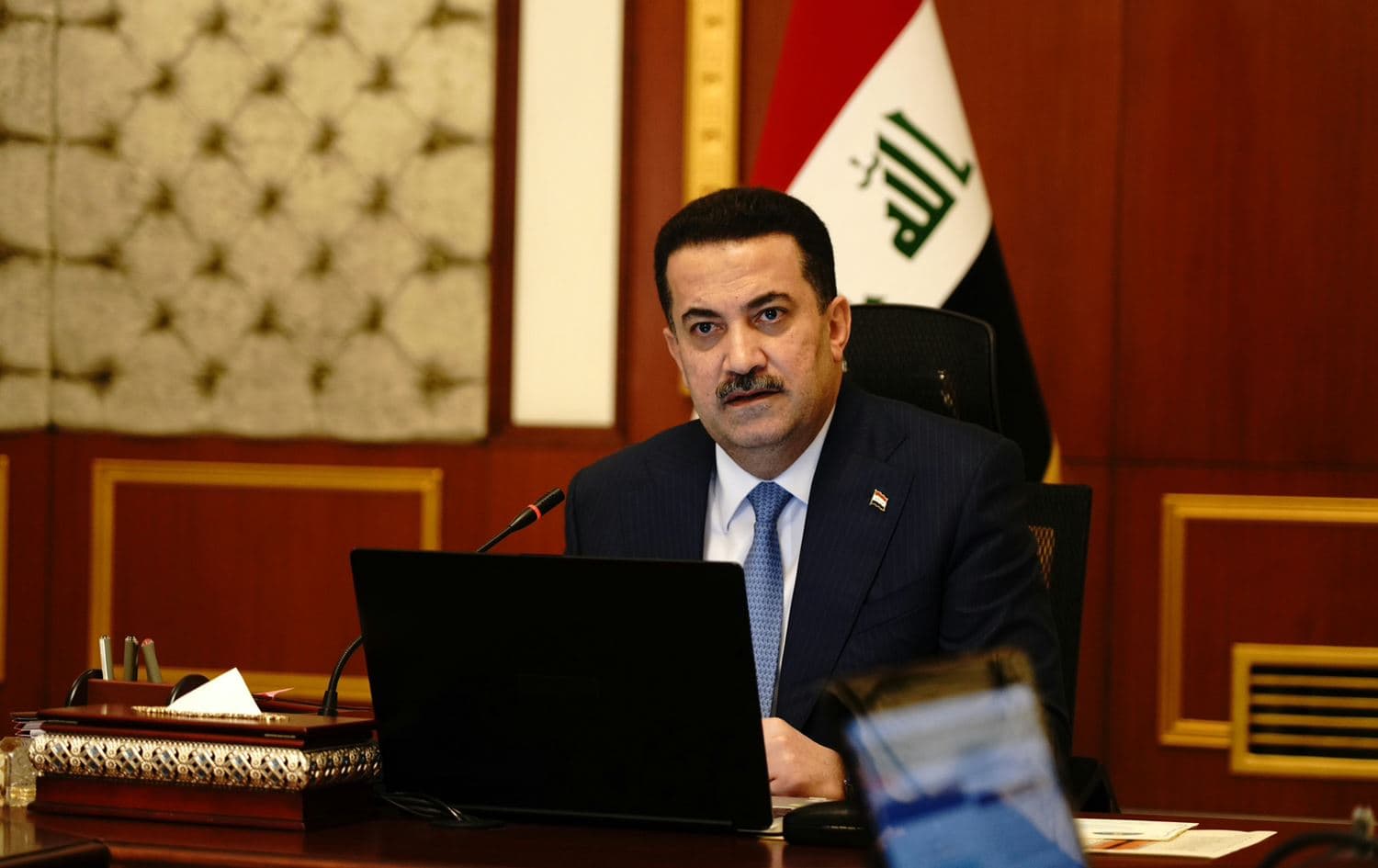 Iraqi PM Mohammed Shia' al-Sudani heading a meeting of the Council of Ministers on January 15, 2023. Photo: PM's office