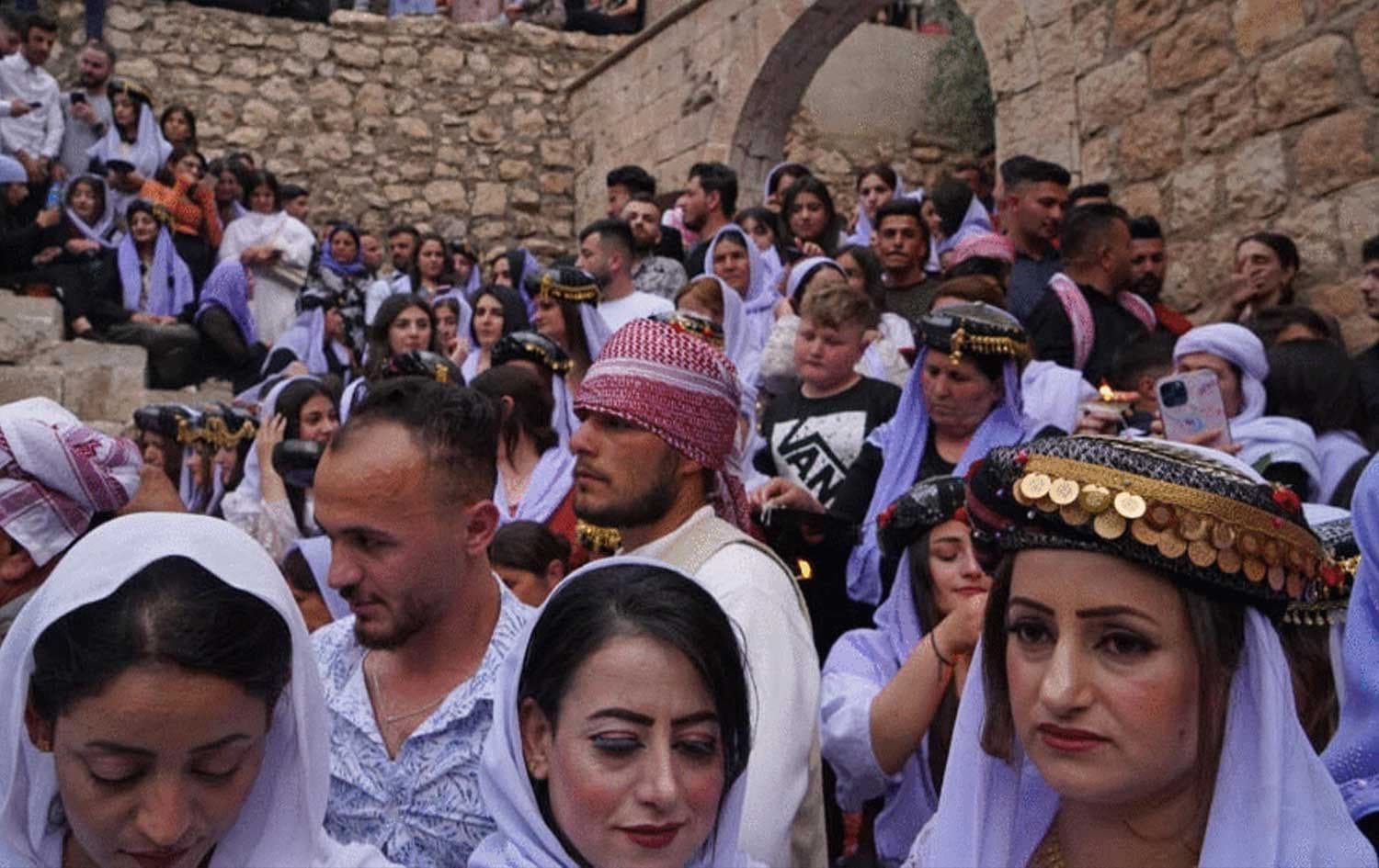 Yazidis gather in Lalish Temple in Duhok province. Photo: AFP/file