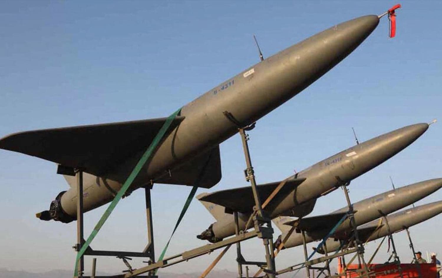 Iranian-manufactured "kamikaze" drones. Photo: Iranian defense ministry/AFP