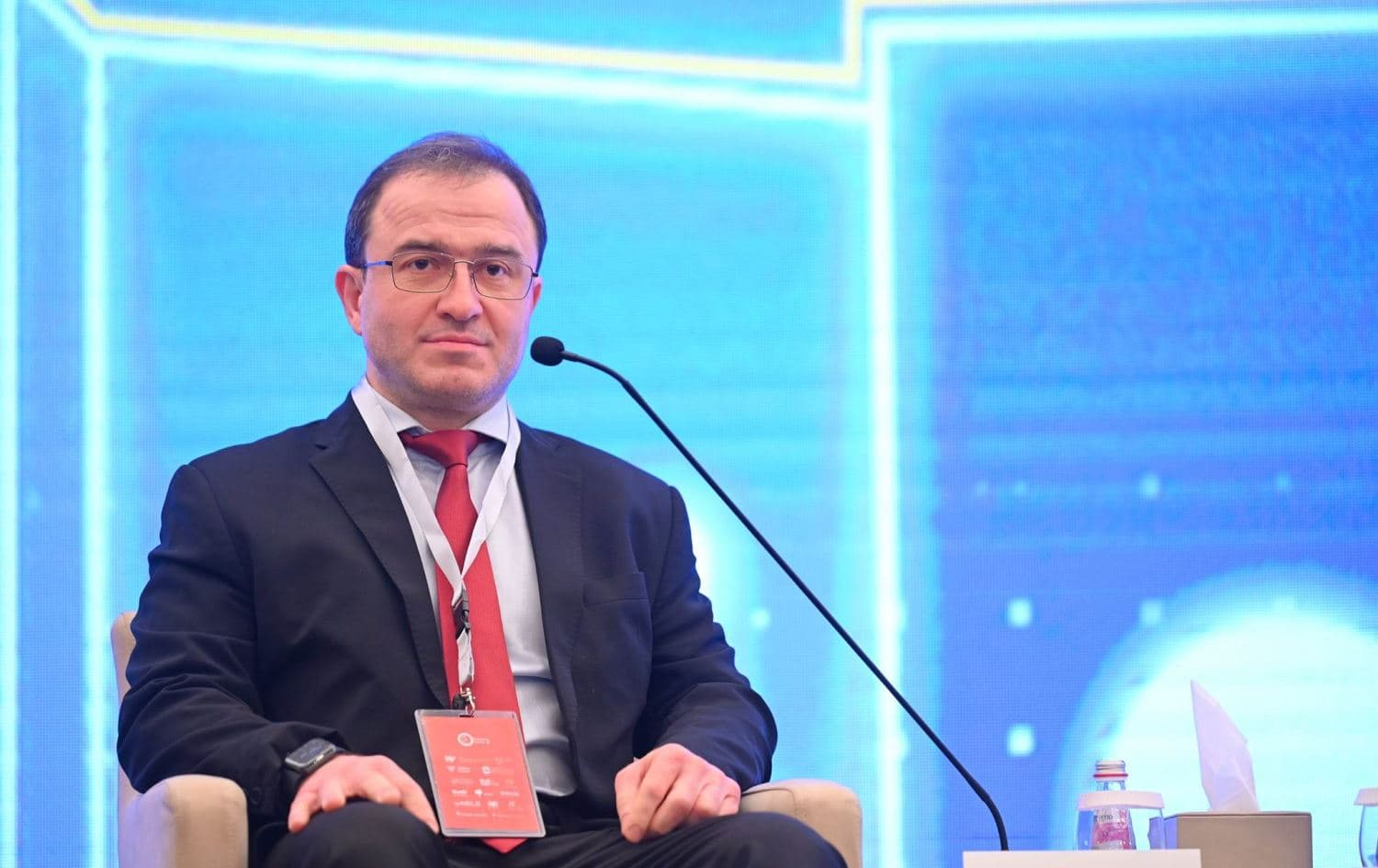 Russian ambassador to Iraq Elbrus Kutrashev speaking at the Erbil Forum on March 2, 2023. Photo: Bilind T. Abdullah/Rudaw