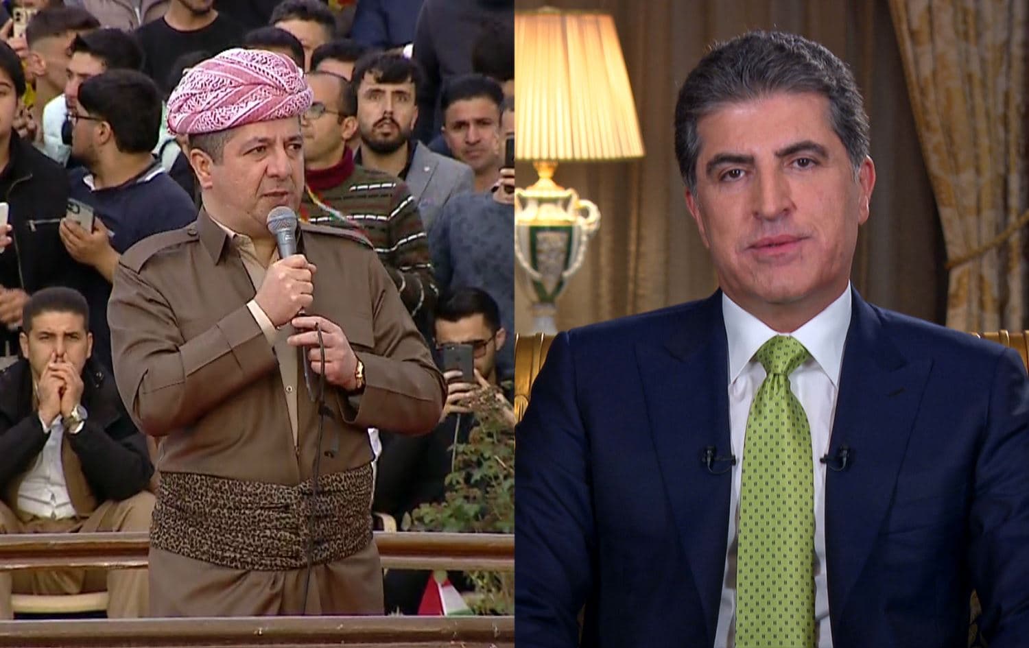 Kurdistan Region Prime Minister Masrour Barzani (left) and Kurdistan Region President Nechirvan Barzani (right). Photos: Rudaw