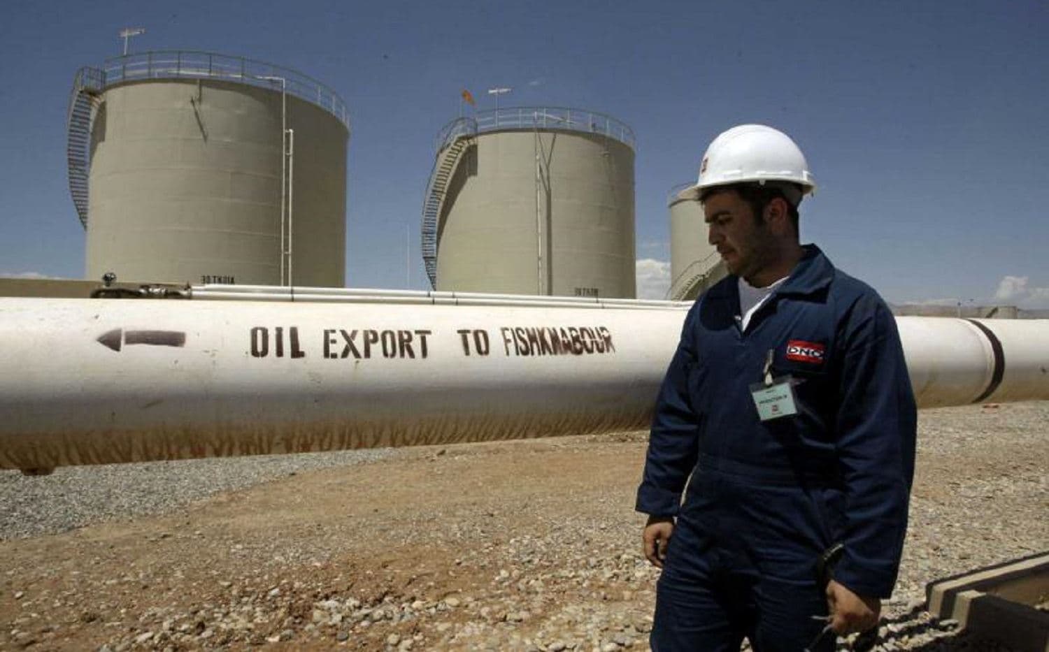 A worker is pictured at the Tawke oil refinery in the Kurdistan Region. File photo: AFP