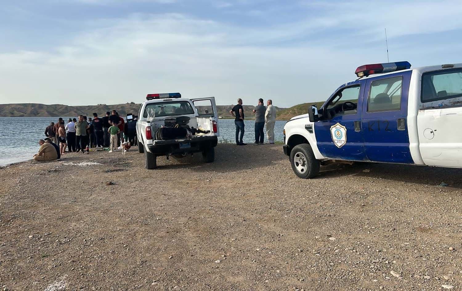 Police forces at Kirkuk’s Khasa river on April 23, 2023. Photo: submitted
