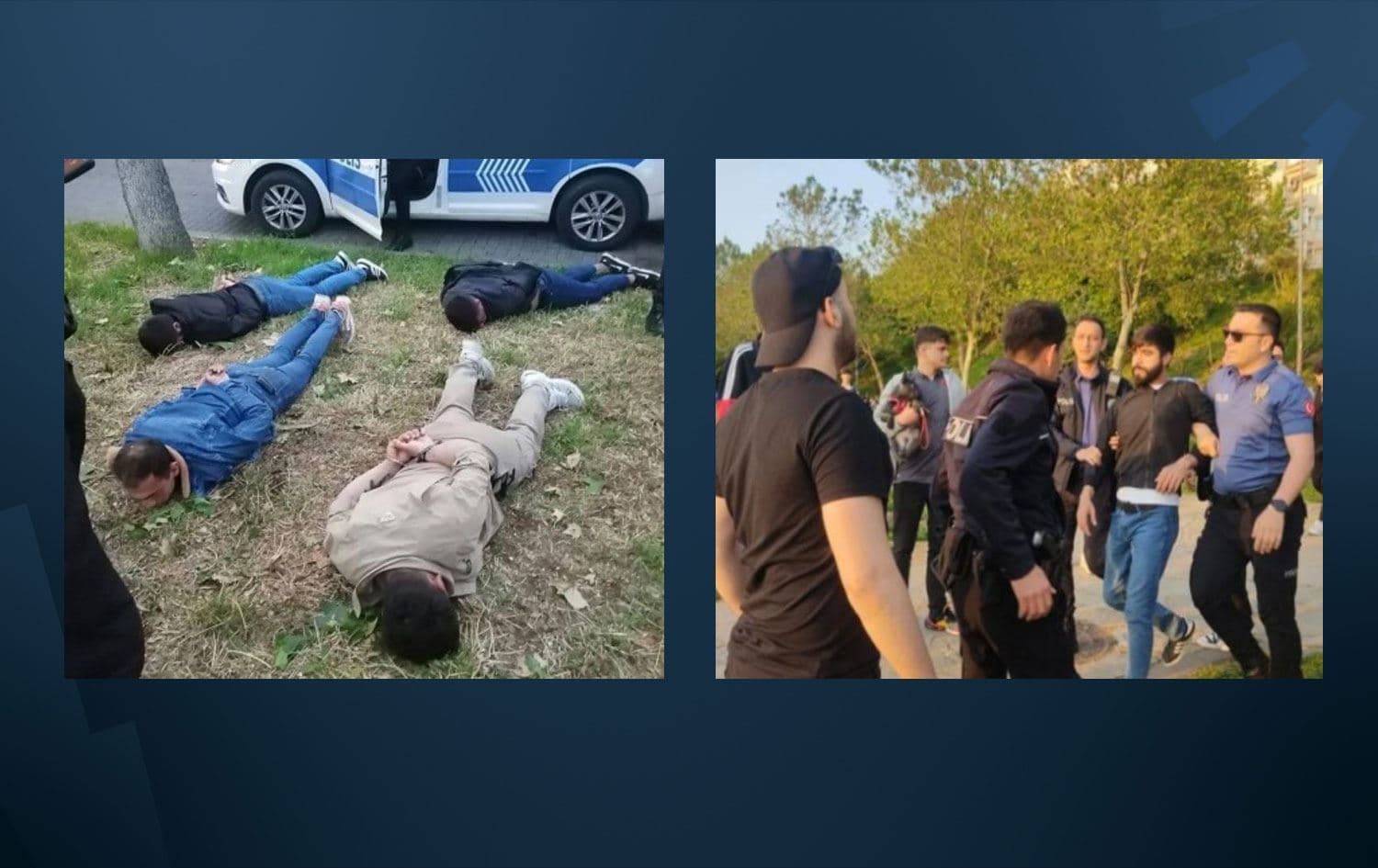 Wêneyên ciwanên ku li Kadikoyê hatine desteserkirin û destê wan hatine kelepçekirin.