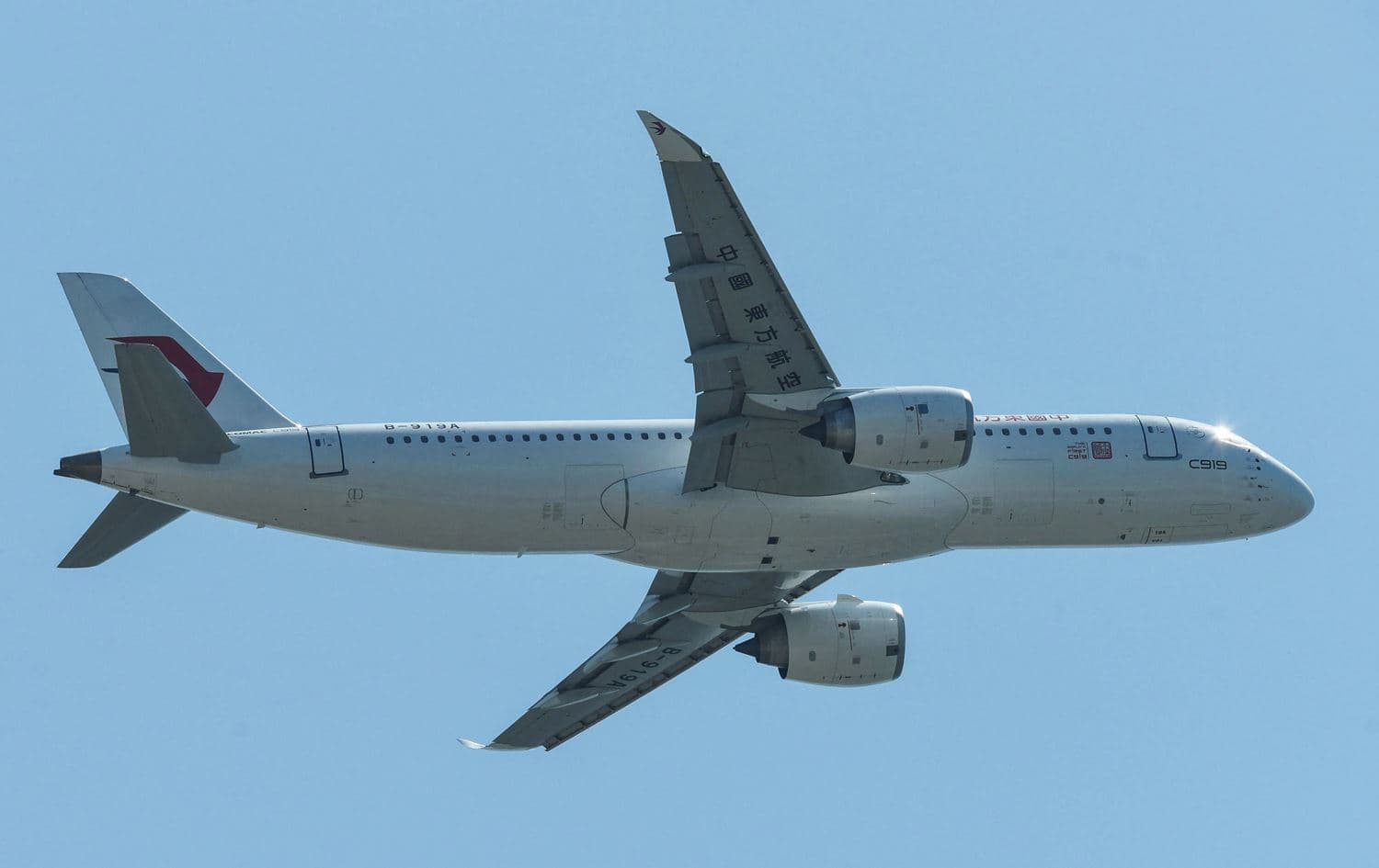 وێنەی فڕۆکەی C919ـی چین، وێنە: AFP