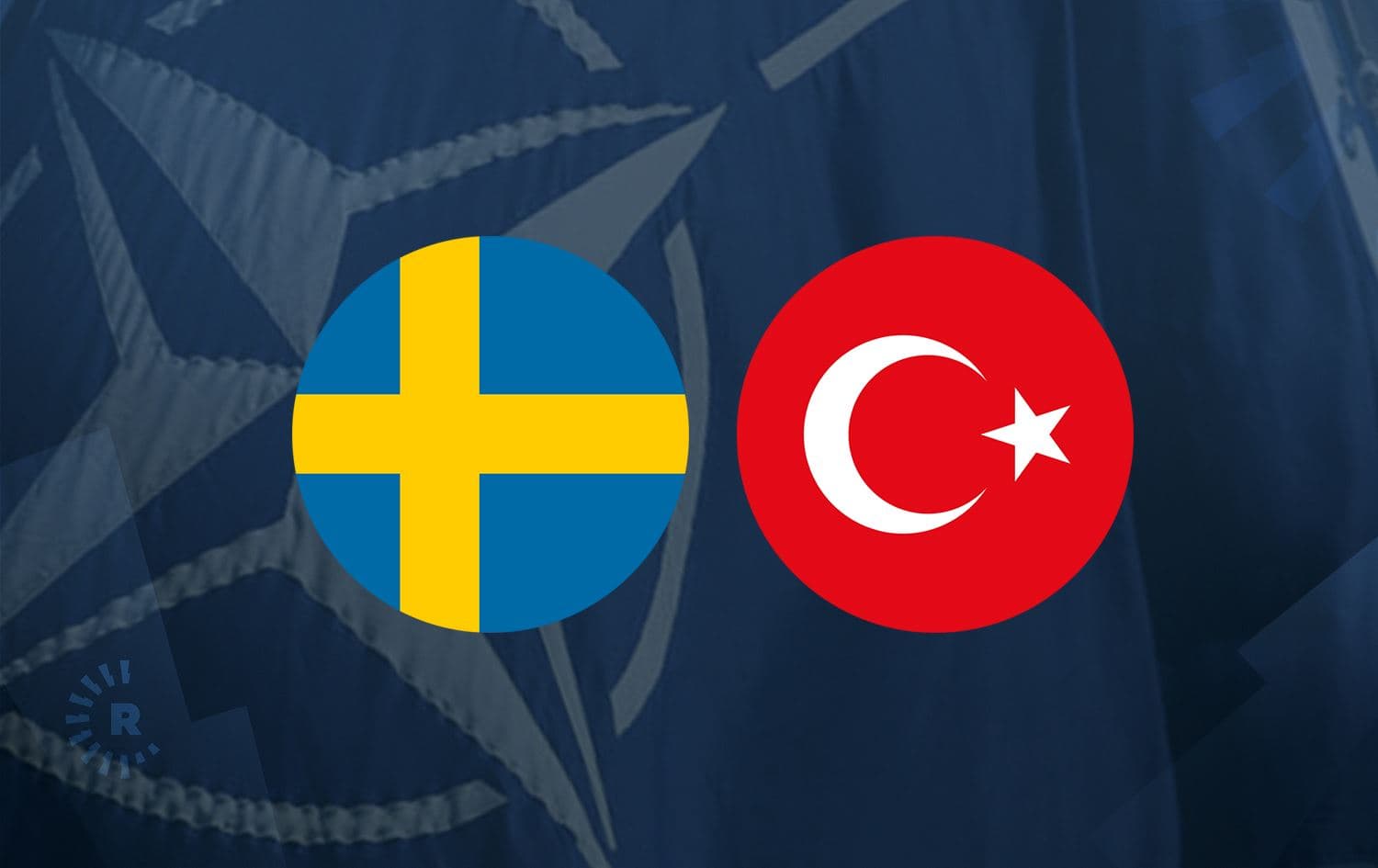 Sweden and Turkey flags. Graphic: Rudaw
