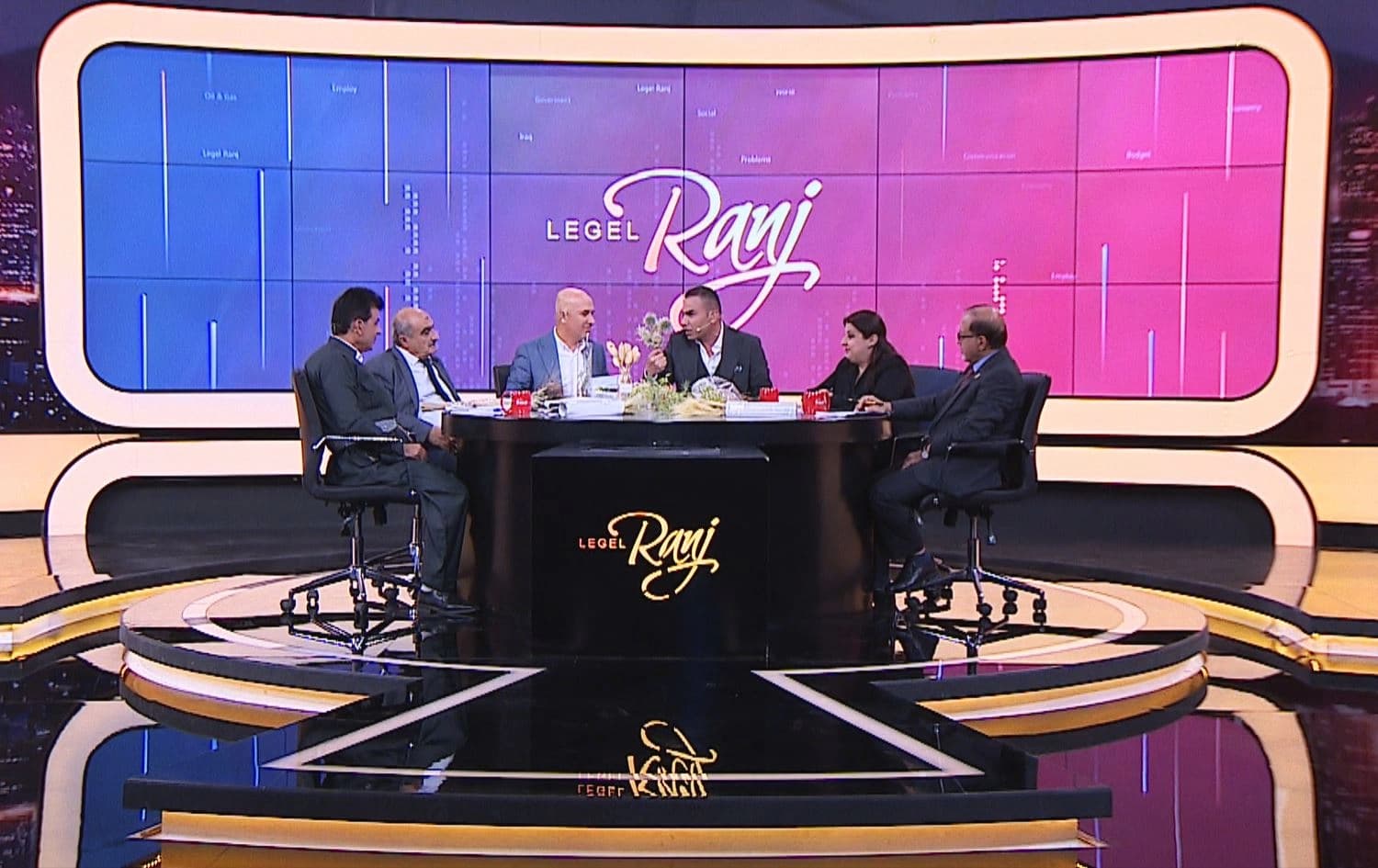 Rudaw's Ranj Sangawi (center) discusses benefits of investing in the Kurdistan Region's natural herbs with panel of experts and officials on June 4, 2023. Photo: Rudaw/screengrab