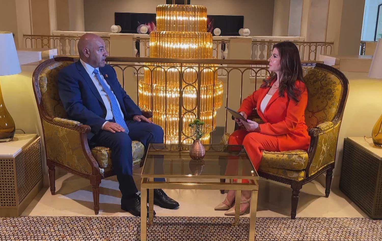 Balyozê Iraqê yê li Almanyayê Loqman Feylî di dema hevpeyvîna ligel Rûdawê de, roja Duşemê 26ê Hezîrana 2023. Wêne: Rûdaw