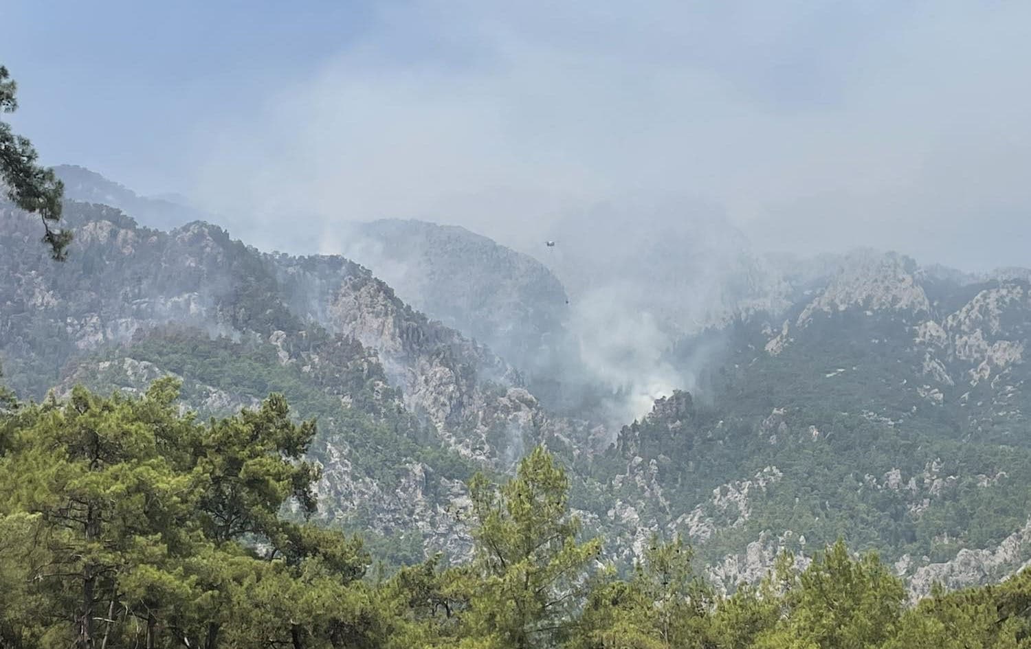 Wildfires being extinguished in Antalya's Kemer on July 27, 2023. Photo: Rudaw