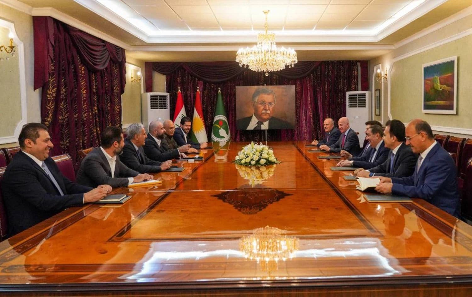 Meeting between KDP and PUK in Sulaimani's Dabashan on July 30, 2023. Photo: handout