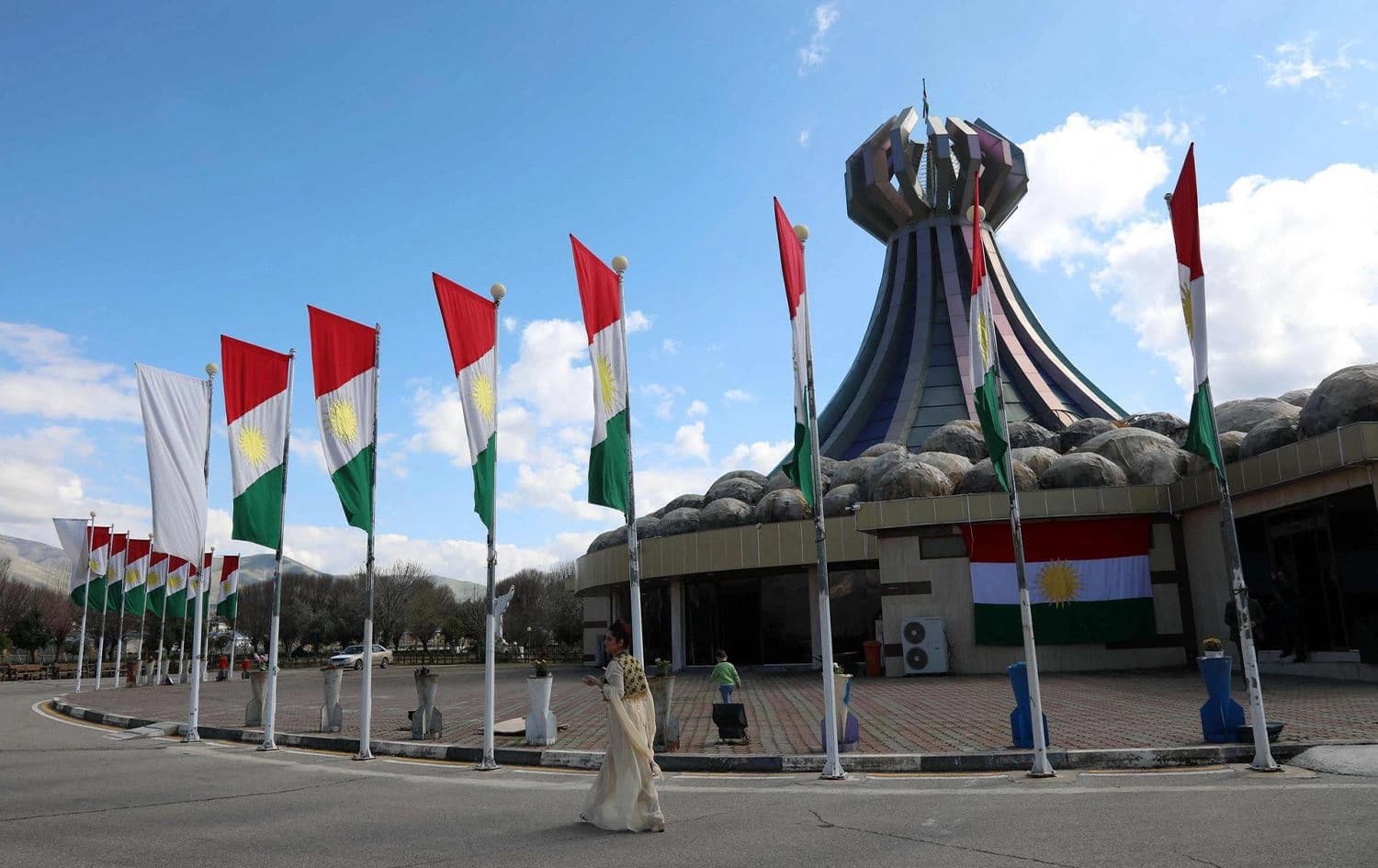 The monument in Halabja built to honor the victims of the 1988 chemical attack on the city. Photo: AFP