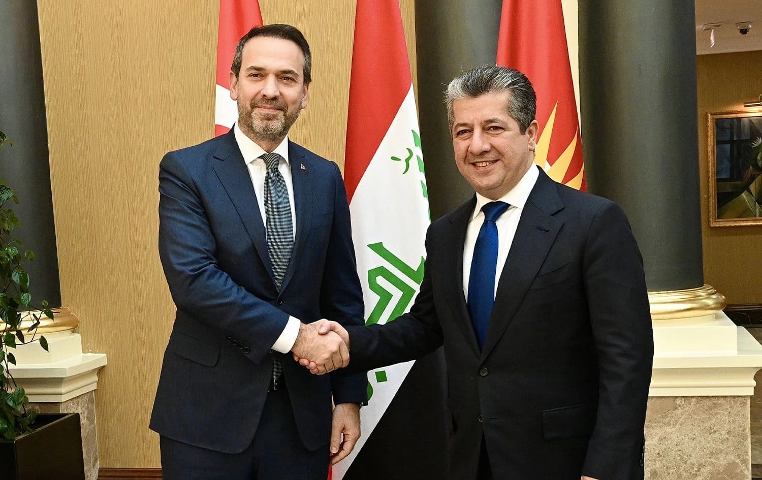 Wezîrê Enerjiyê yê Tirkiyeyê Alparslan Bayraktar û Serokwezîr Mesrûr Barzanî