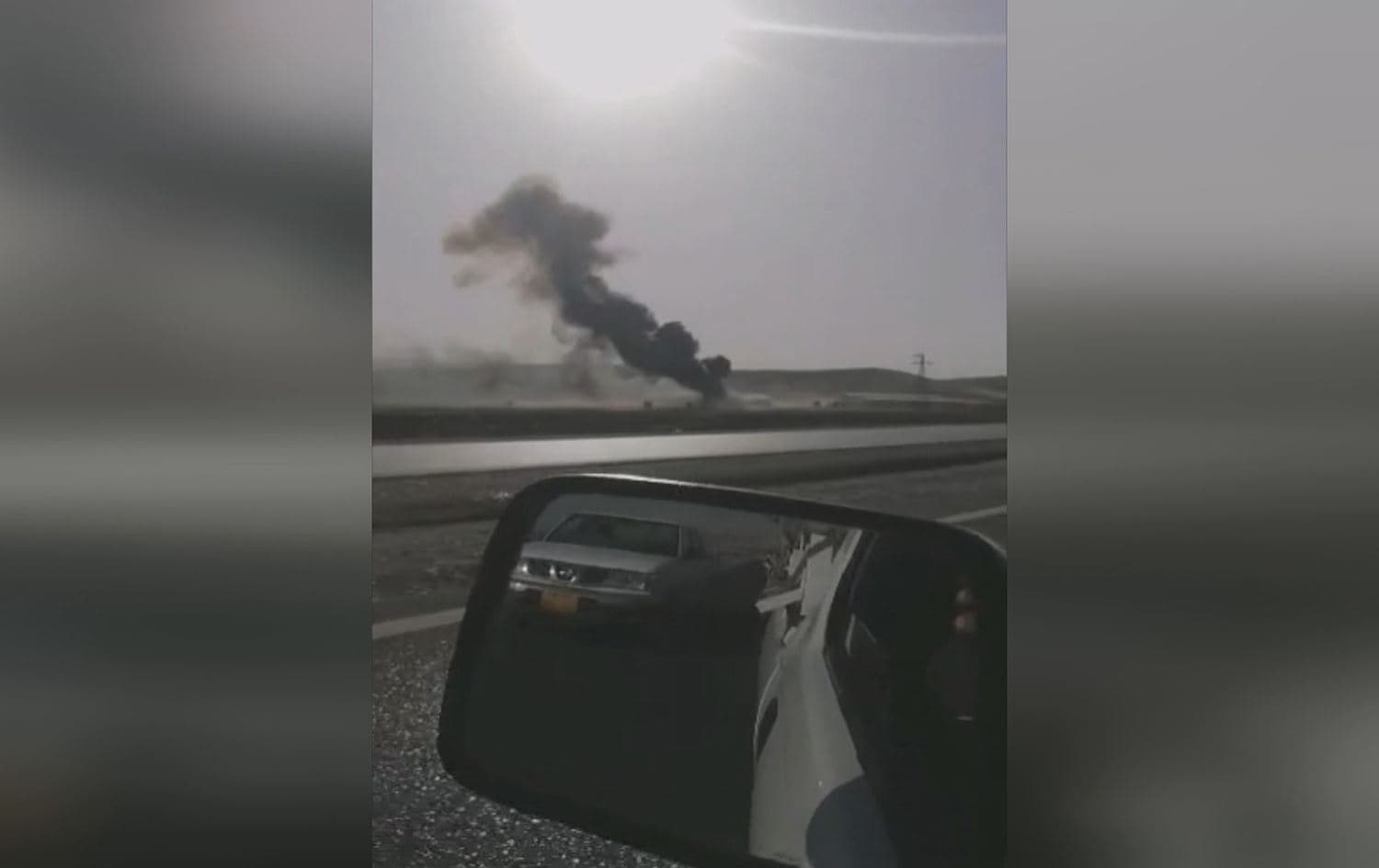 Screengrab from a video showing the moment a drone struck Arbat airport on September 18, 2023. Photo: Submitted