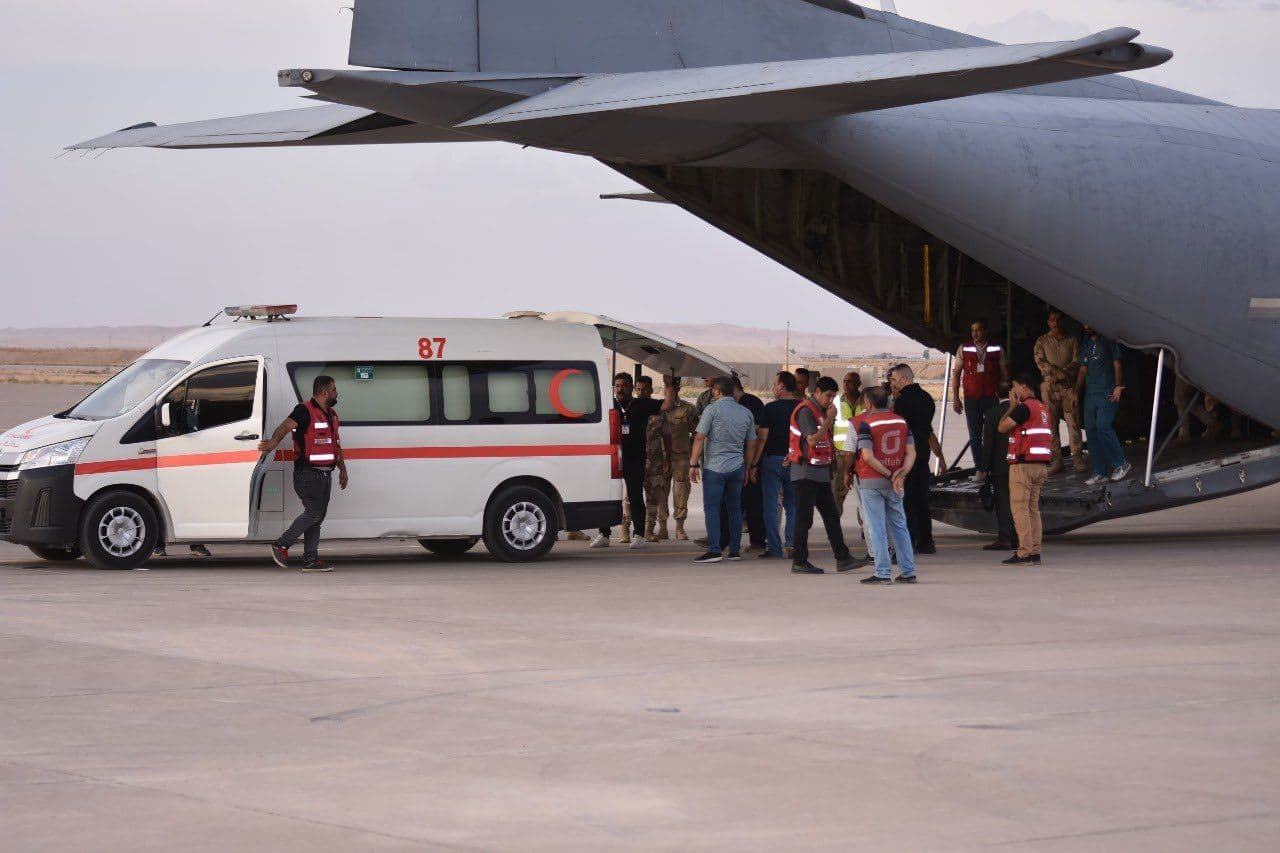 Some Hamdaniya fire victims were sent abroad for treatment on October 2, 2023. Photo: handout