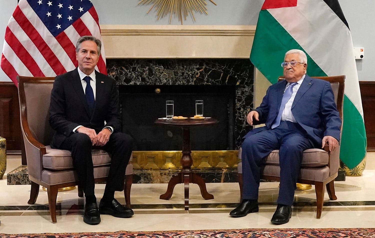 Mahmut Abbas bugün ABD Dışişleri Bakanı Antony Blinken ile bir araya gelmişti. / AFP