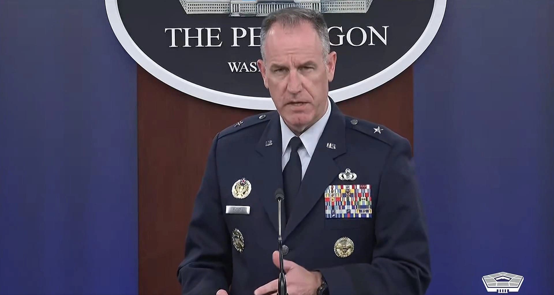 Pentagon spokesman Brigadier General Pat Ryder speaking to journalists on October 24, 2023. Photo: Pentagon