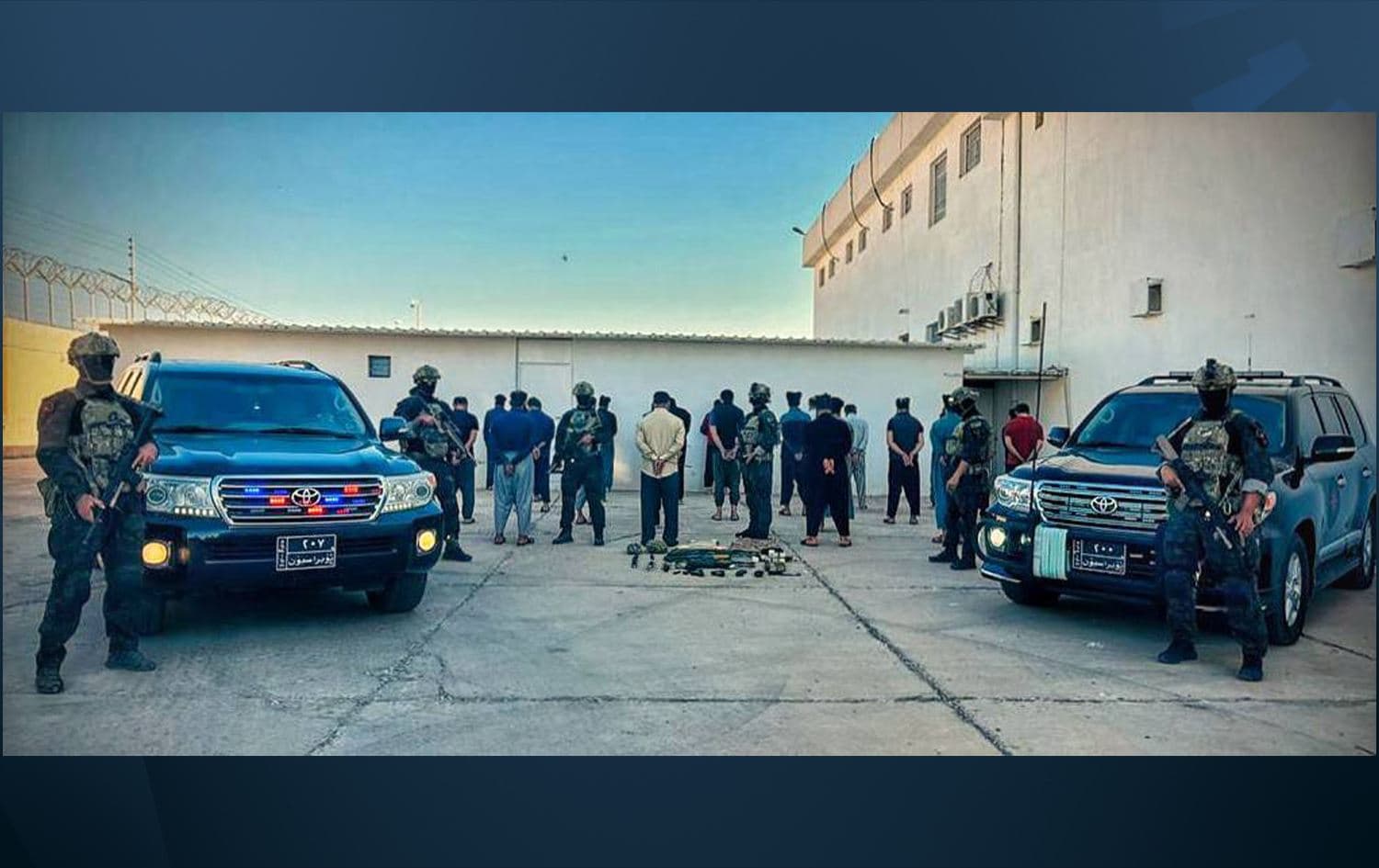Photo published by Sulaimani Asayish shows ISIS suspects recently arrested.