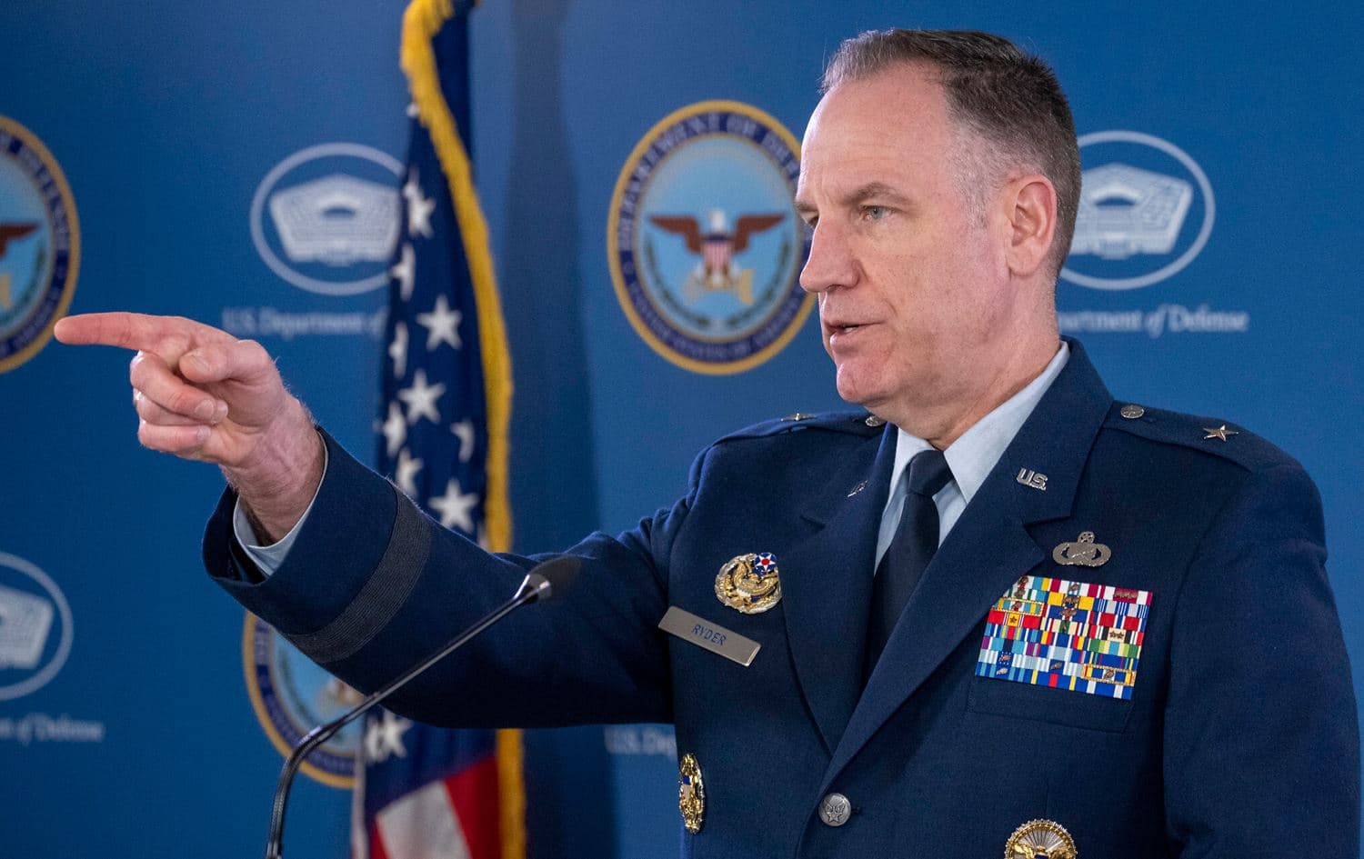 Spokesman Brigadier General Pat Ryder speaks during a media briefing at the Pentagon, March 24, 2023, in Washington. Photo: AP/Alex Brandon