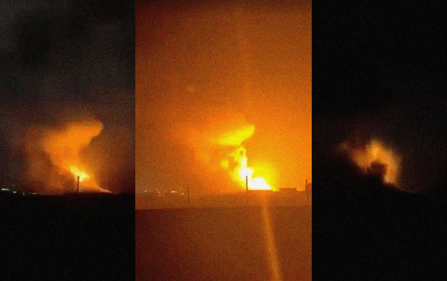 Flames belowing after ballestic missiles targetted Erbil on January 15, 2024. Photo: Submitted.