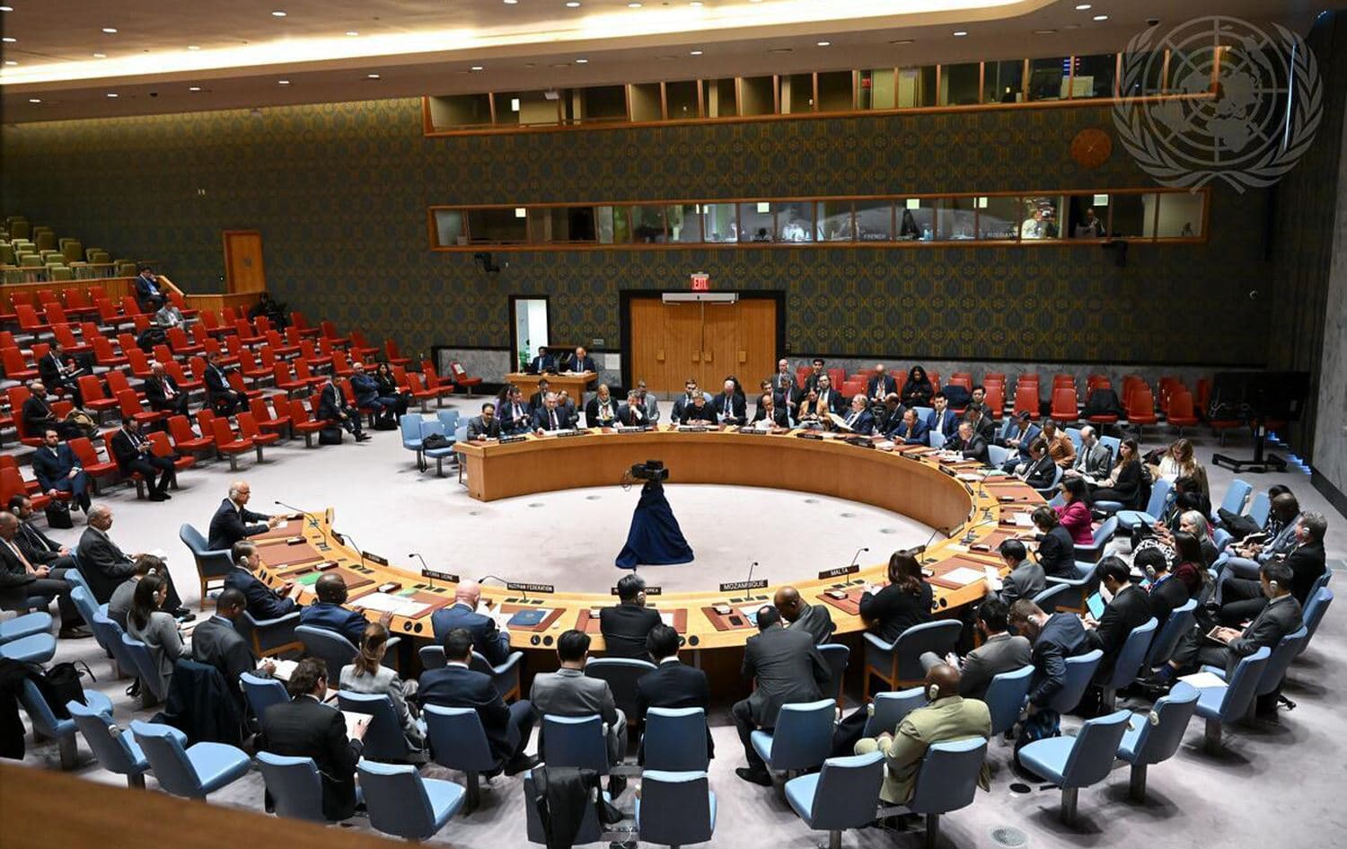 A wide view of the Security Council meeting on threats to international peace and security on February 5. 2024. Photo: Evan Schneider/UN