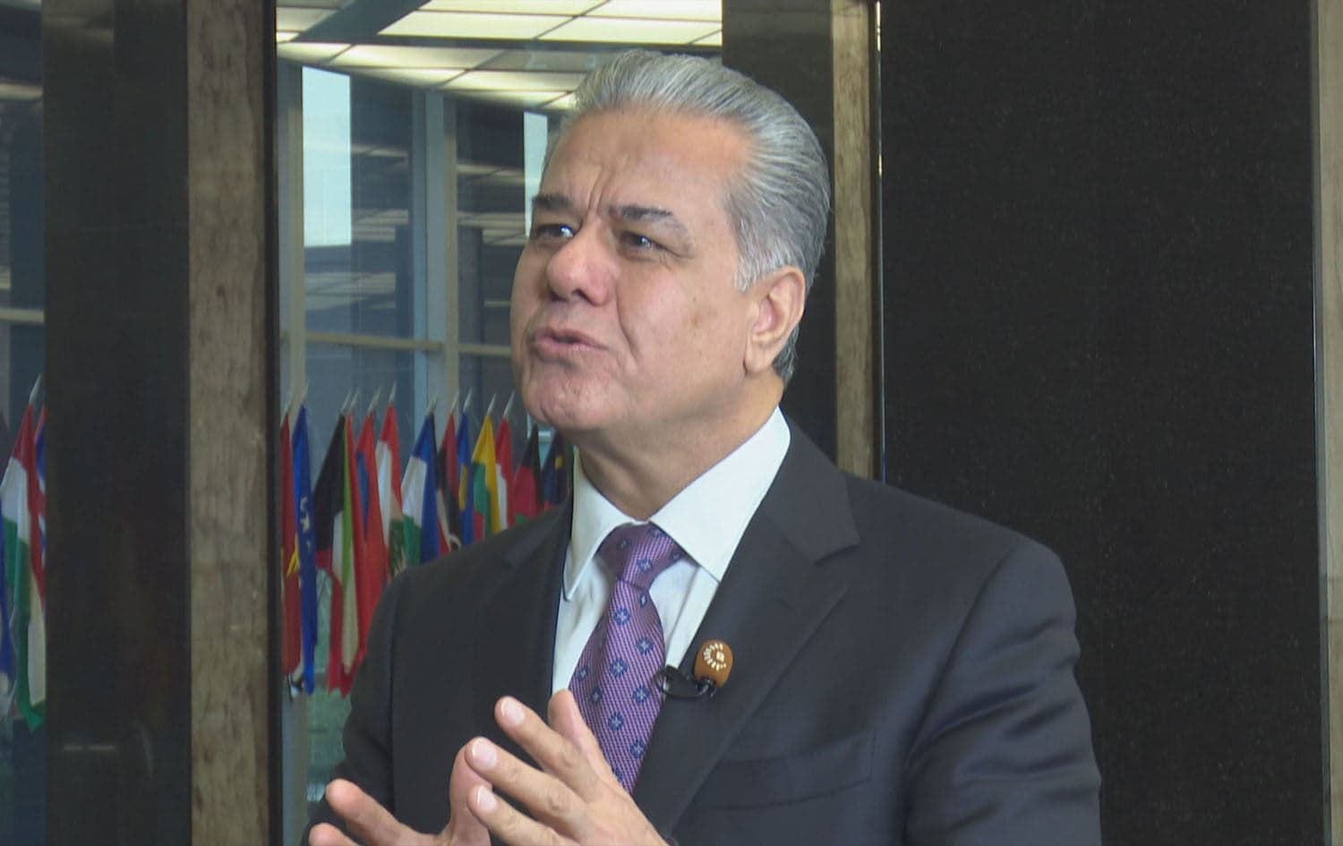 Falah Mustafa, Special Assistant to the President of Kurdistan Region Nechirvan Barzani for Foreign Policy Affairs speaking to Rudaw in Washington DC on February 9, 2024. Photo: Rudaw