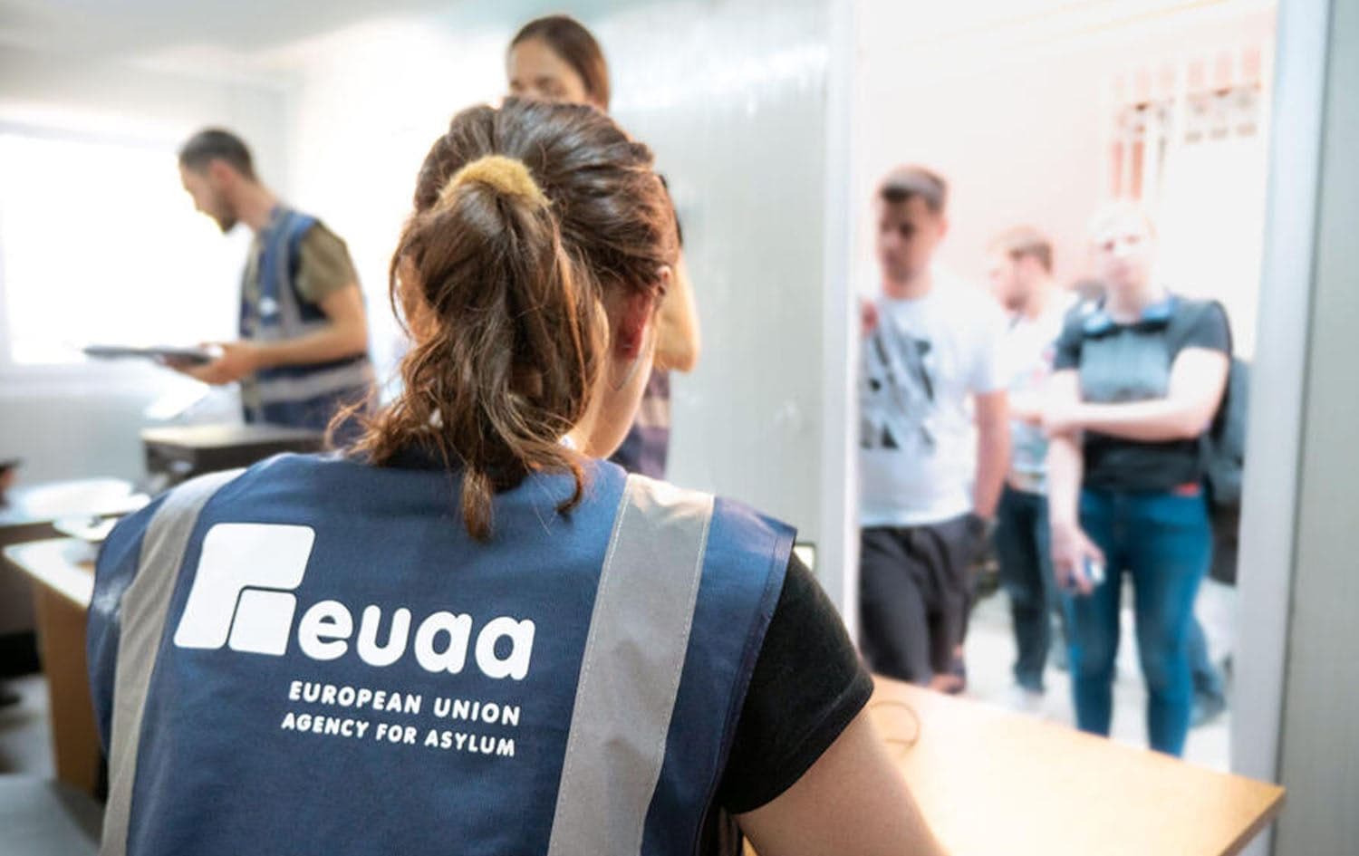 A European Union Agency for Asylum (EUAA) worker. Photo: EUAA/file