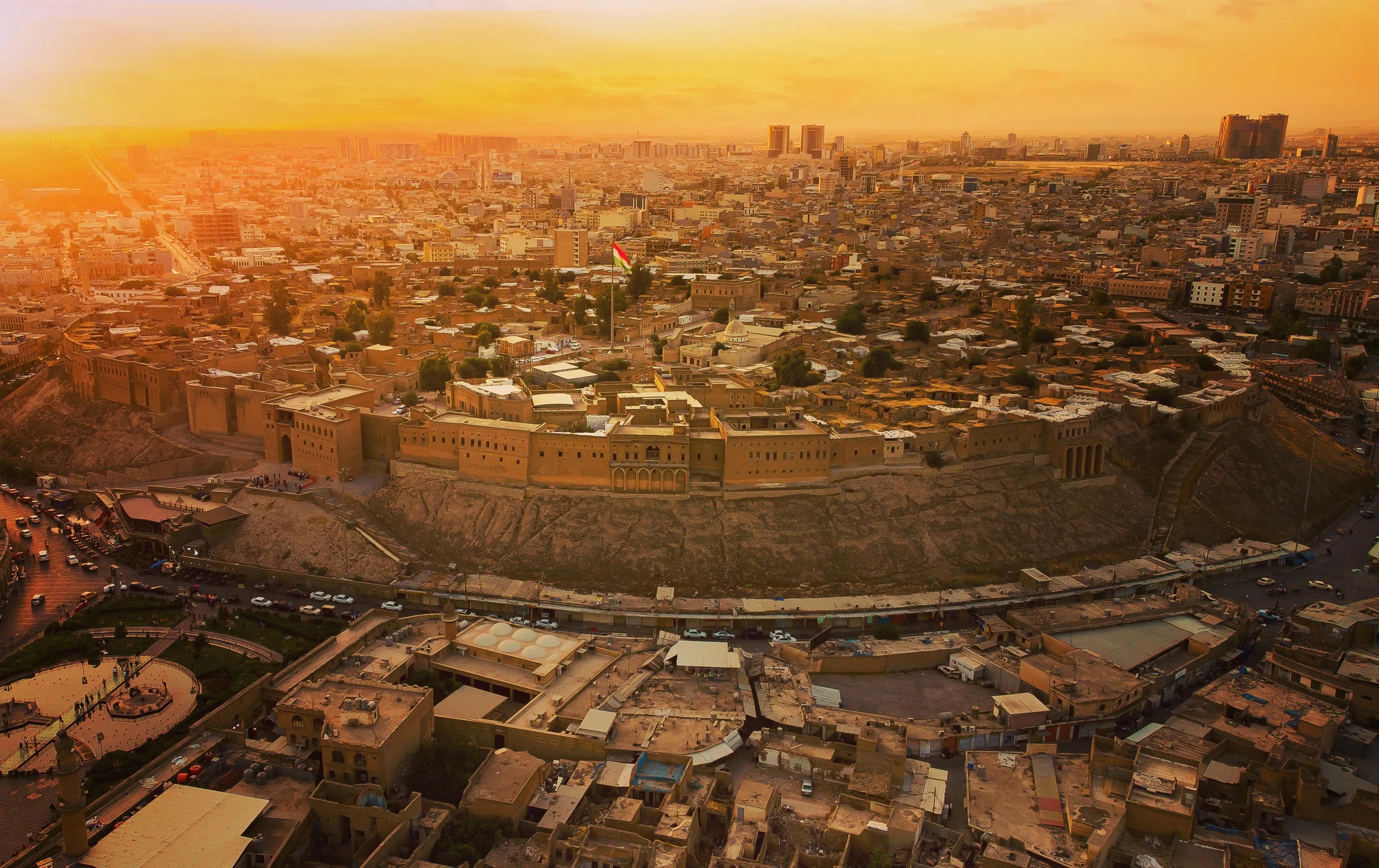 دیمەنی قەڵای هەولێر لە رۆژێکی هەتاویدا. وێنە: بڵند تاهیر - رووداو