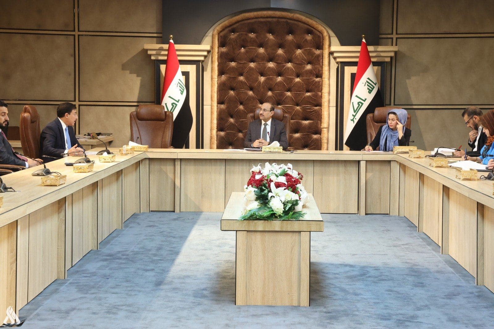 Ali Mohsen al-Alaq, Governor of the Central Bank of Iraq (second from left) answers questions from the parliamentary finance committee in Baghdad on March 14, 2024. Photo: handout