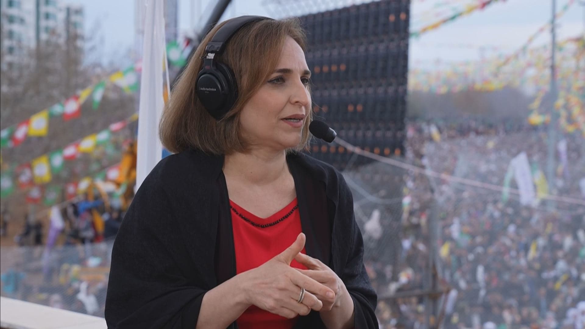 Aysegul Dogan, DEM Party spokeswoman, speaks to Rudaw in Amed (Diyarbakir), southeast Turkey on March 21, 2024. Photo: Rudaw